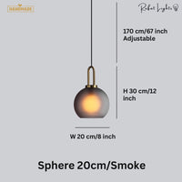 Sphere Glass & Cylindrical Edison Glass Pendant