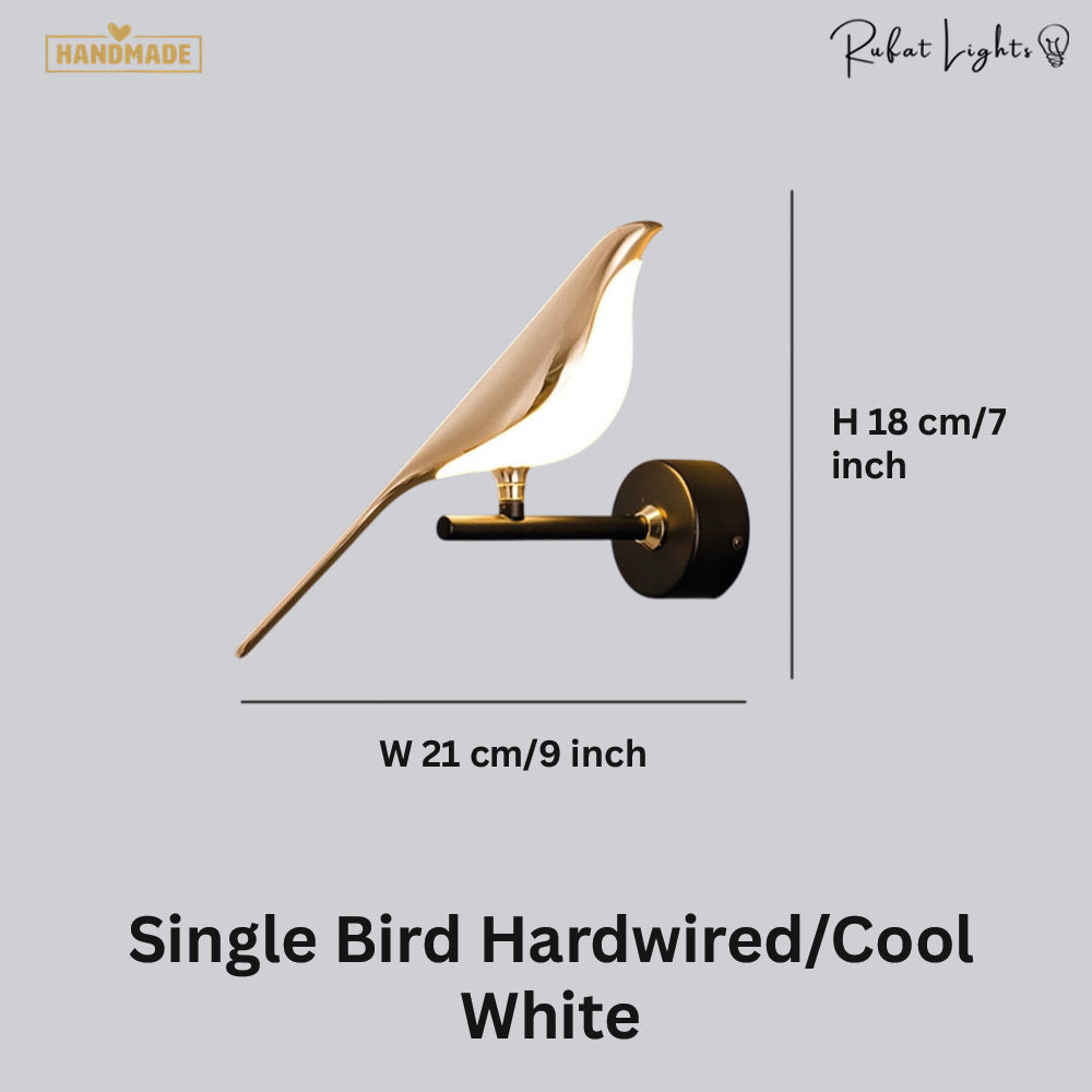Nordic Magpie Art Design Golden Bird Wall Lights