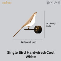 Nordic Magpie Art Design Golden Bird Wall Lights