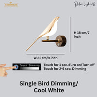 Nordic Magpie Art Design Golden Bird Wall Lights