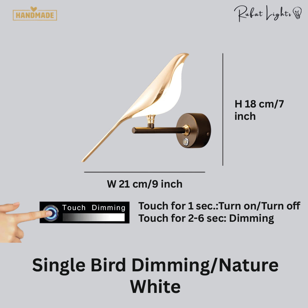 Nordic Magpie Art Design Golden Bird Wall Lights