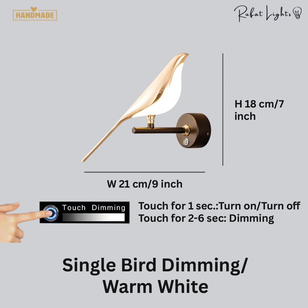 Nordic Magpie Art Design Golden Bird Wall Lights
