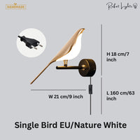 Nordic Magpie Art Design Golden Bird Wall Lights