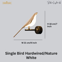 Nordic Magpie Art Design Golden Bird Wall Lights