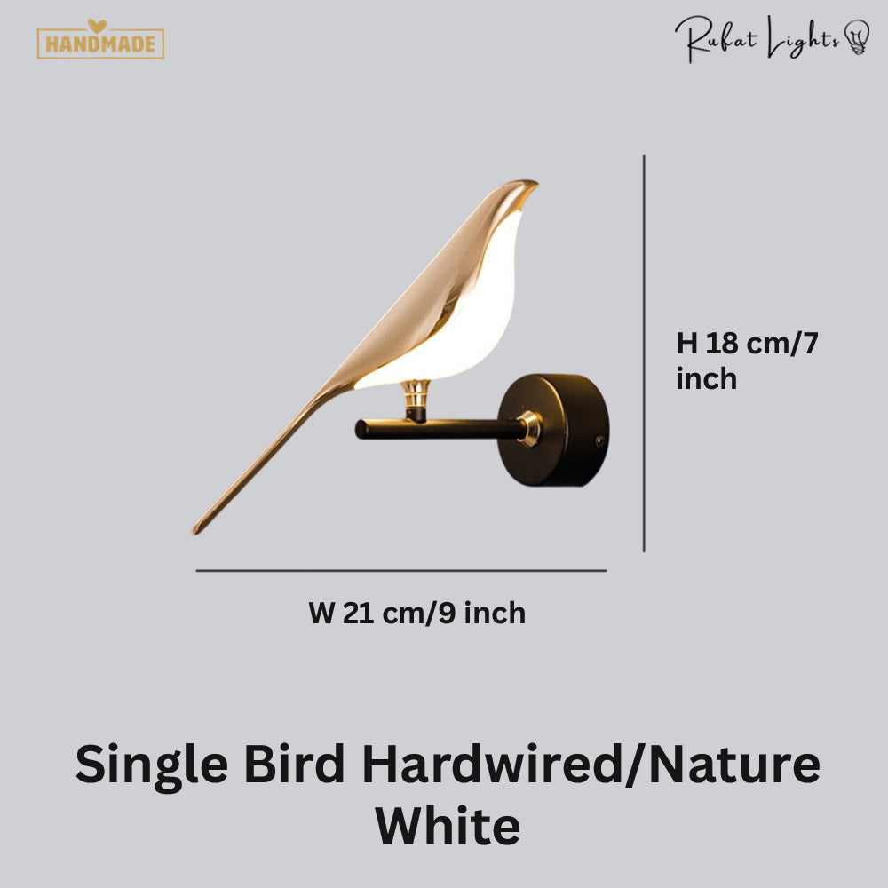 Nordic Magpie Art Design Golden Bird Wall Lights