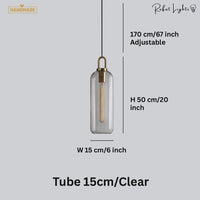 Sphere Glass & Cylindrical Edison Glass Pendant
