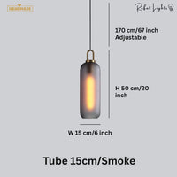 Sphere Glass & Cylindrical Edison Glass Pendant
