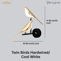 Nordic Magpie Art Design Golden Bird Wall Lights