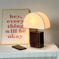 Retro Solid Wood Fabric Lampshade Table Lamp